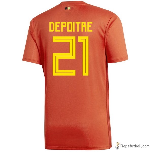 Camiseta Belgica Replica Primera Ropa Depoitre 2018 Rojo